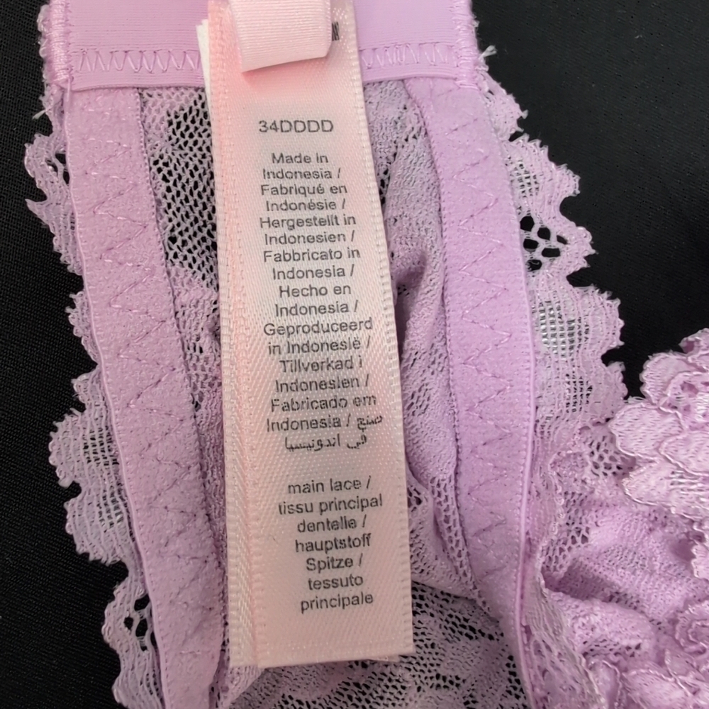 Skims Stretch Lace Unlined Demi Bra 34DDDD Baby Pink - Picture 9 of 12